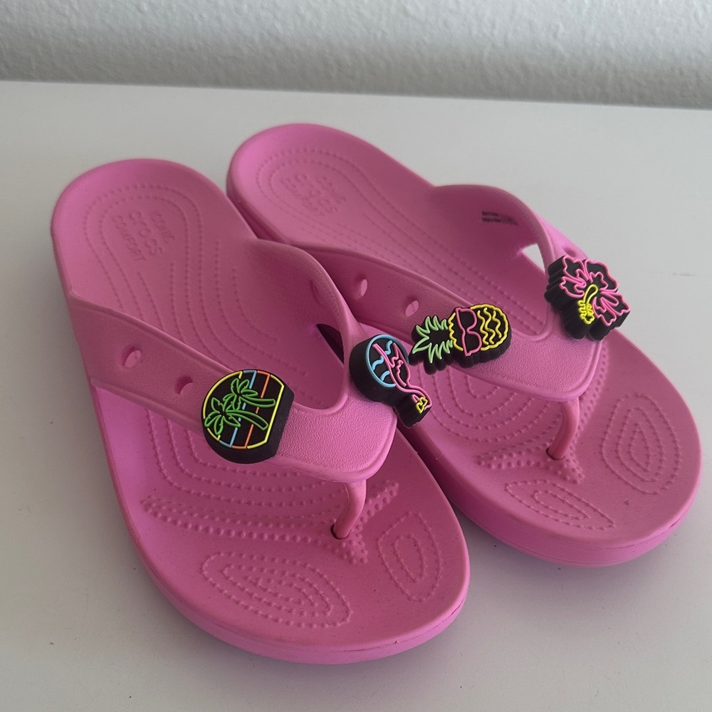Pink Crocs with Light-Up Jibbitz